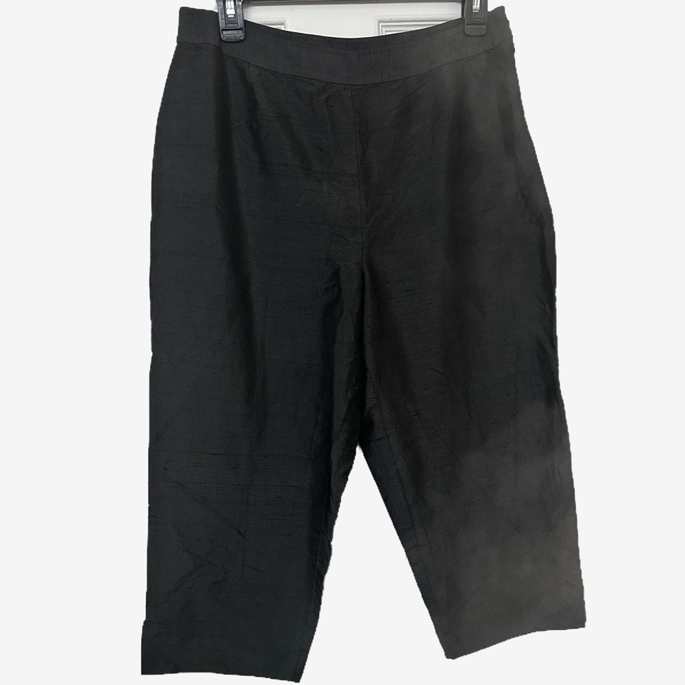 Hugo Buscati Black Tailored Silk lightweight Capris Size 12